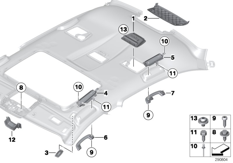 Diagram Mounting parts, roof antenna for your 2023 BMW X3  30eX 