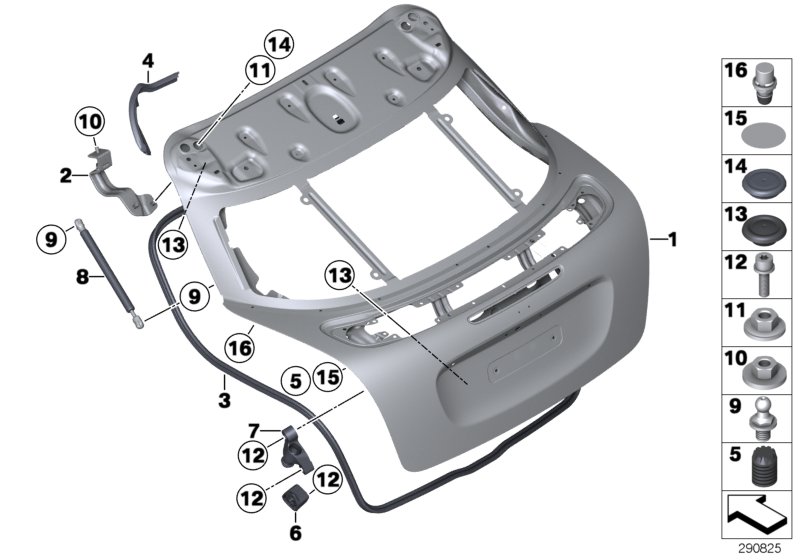 Diagram Trunk lid for your MINI