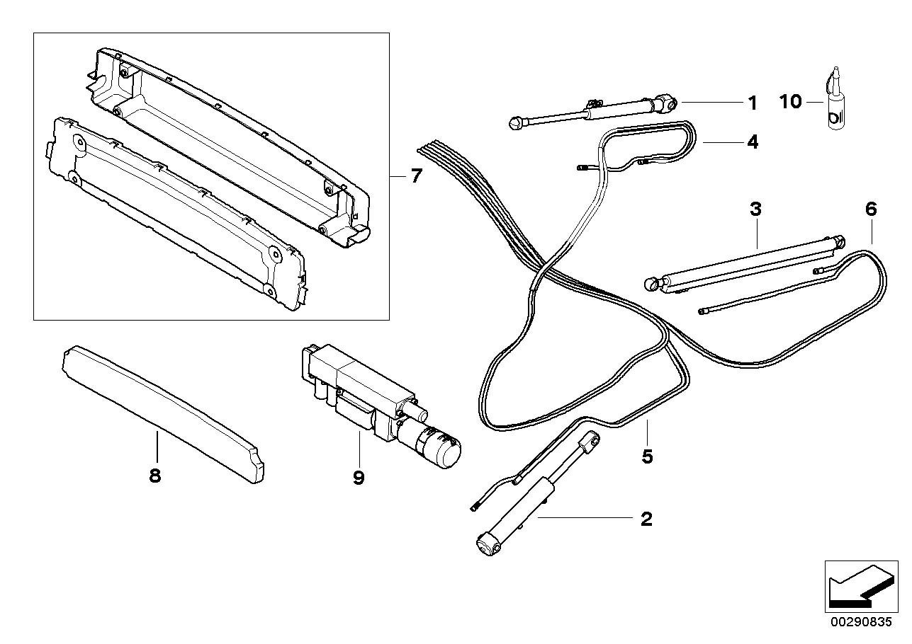 Diagram Folding-top, hydraulic for your BMW