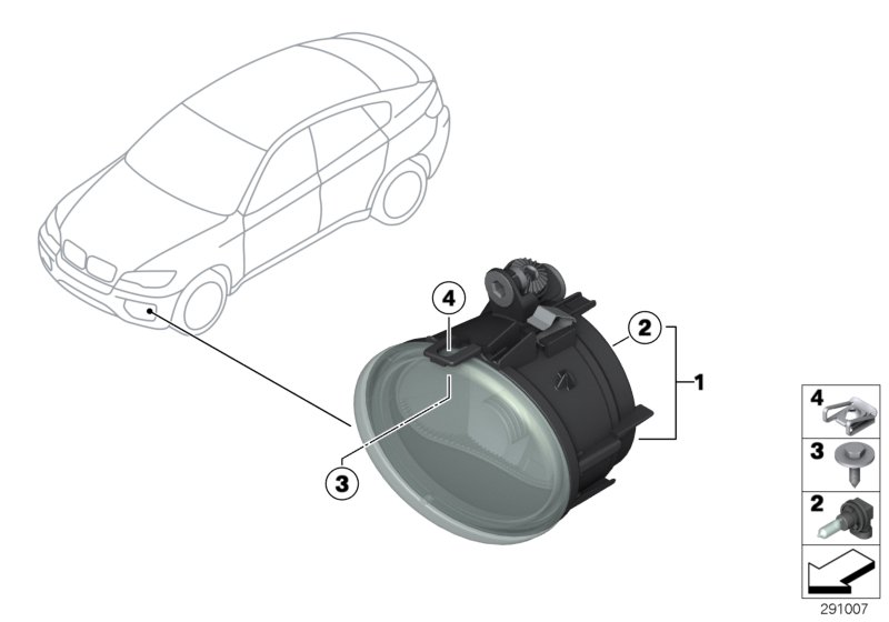 Diagram Fog lights for your BMW