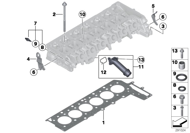 Diagram Cylinder Head Attached Parts for your 2016 BMW X1   