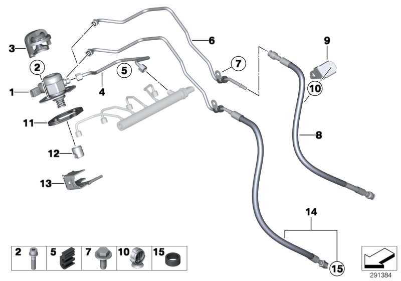 Diagram High-pressure pump/Tubing for your 2011 BMW X1   