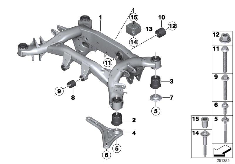 Diagram REAR AXLE CARRIER for your BMW