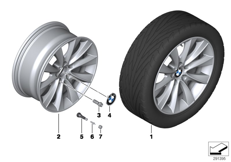 Diagram BMW LA wheel V-Spoke 425 - 18"" for your BMW M6  
