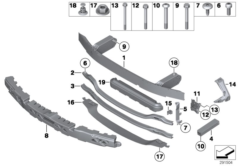 Diagram Carrier, front for your 2018 BMW X2 28i  