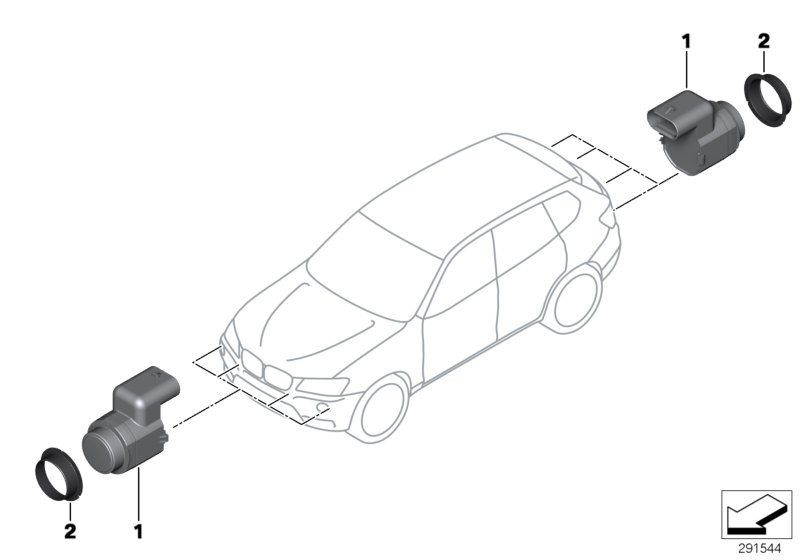 Diagram Park Distance Control (PDC) for your 2008 BMW 328xi   