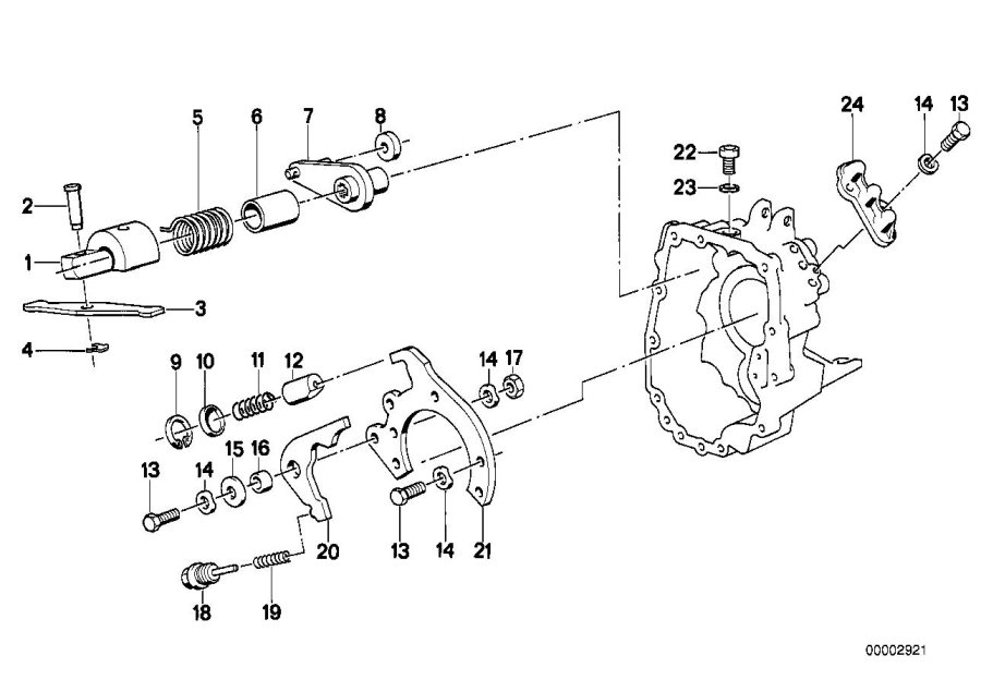 Diagram Getrag 280 inner gear shifting parts for your BMW