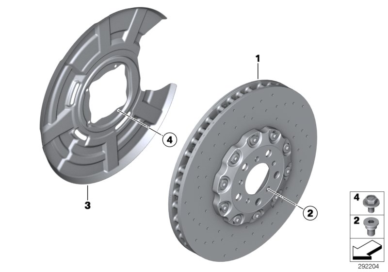 Diagram Front wheel brake disc perforated for your 2006 BMW M6   