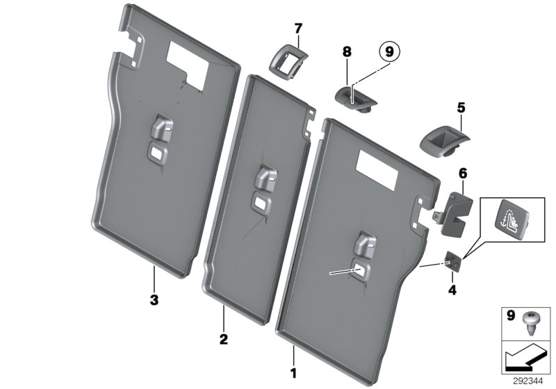 Diagram Seat, rear, seat trim covers for your 2012 BMW M6   