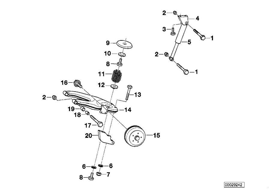 Le diagramme Remorque: pièces détachées susp. de roue pour votre BMW