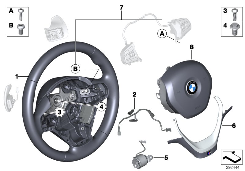 Diagram Sports st. wheel airbag multif./paddles for your BMW