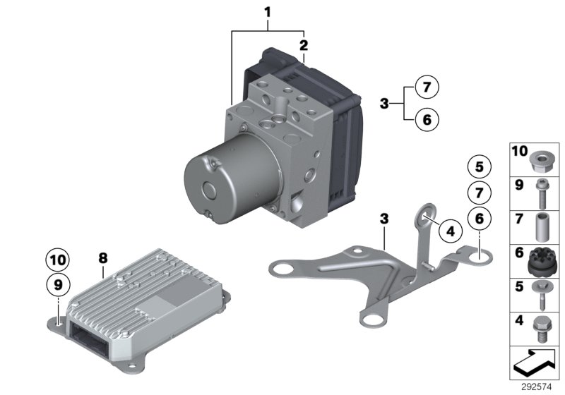 Diagram Hydro unit DSC/CONTROL UNIT/FASTENING for your 2015 BMW M235i   