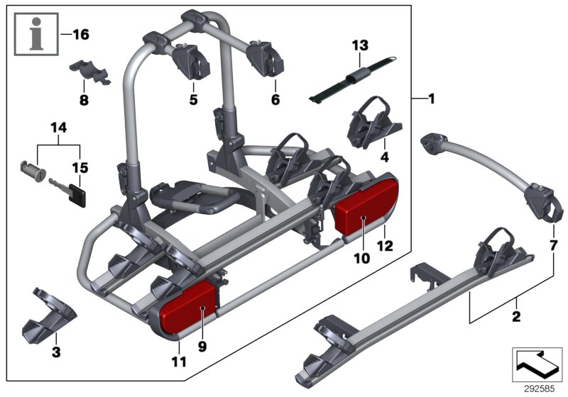 Diagram Rear bicycle carrier for your 2007 BMW M5   