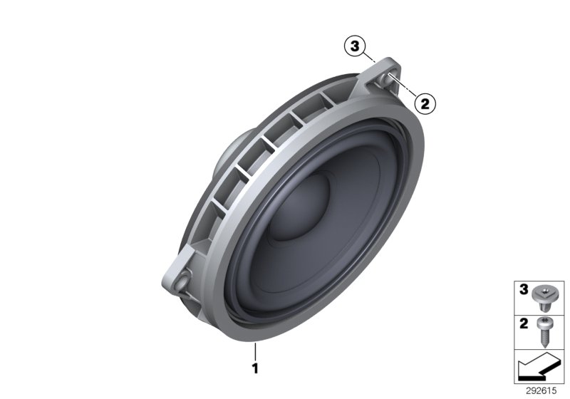 Diagram SINGLE PARTS F REAR DOOR HIFI SYSTEM for your BMW