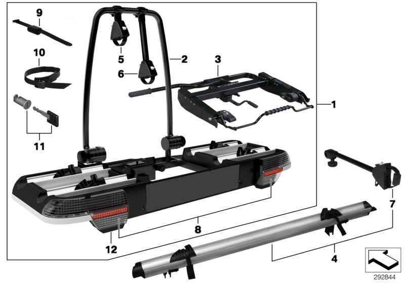 Diagram Bicycle carrier, trailer coupling for your 2022 BMW M3   