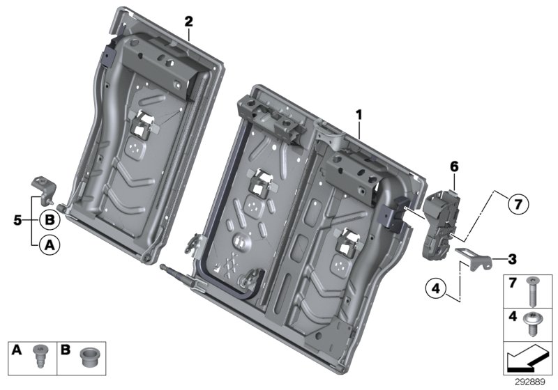 Diagram Seat, rear, seat frame, base seat for your BMW