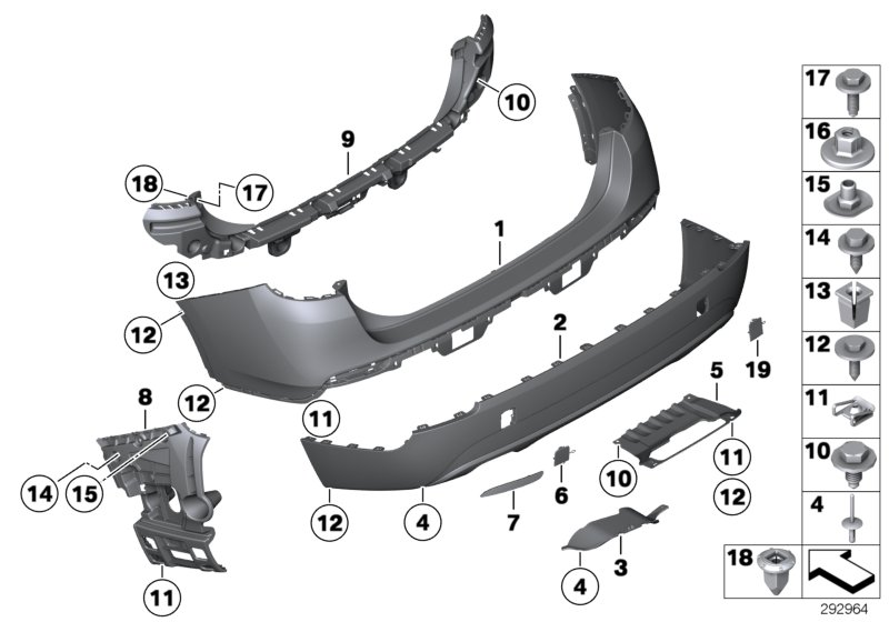 Diagram Trim cover, rear for your 2011 BMW X1   