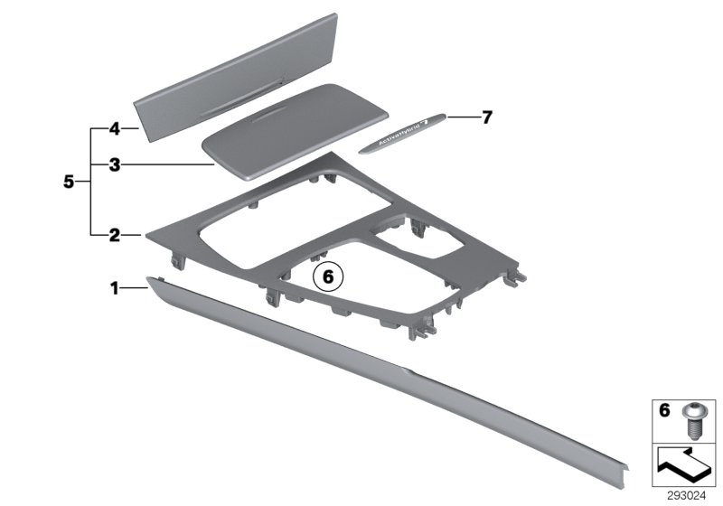 Diagram Decor trims, centre console for your BMW