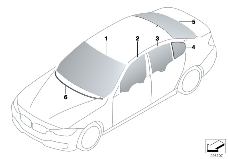 Diagram Glazing for your BMW 340i  
