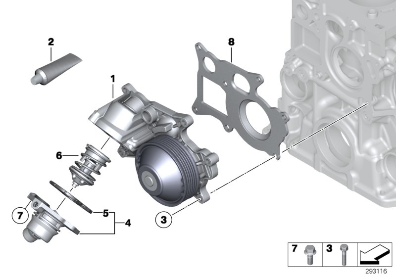 Diagram Waterpump - Thermostat for your 2018 BMW X2   