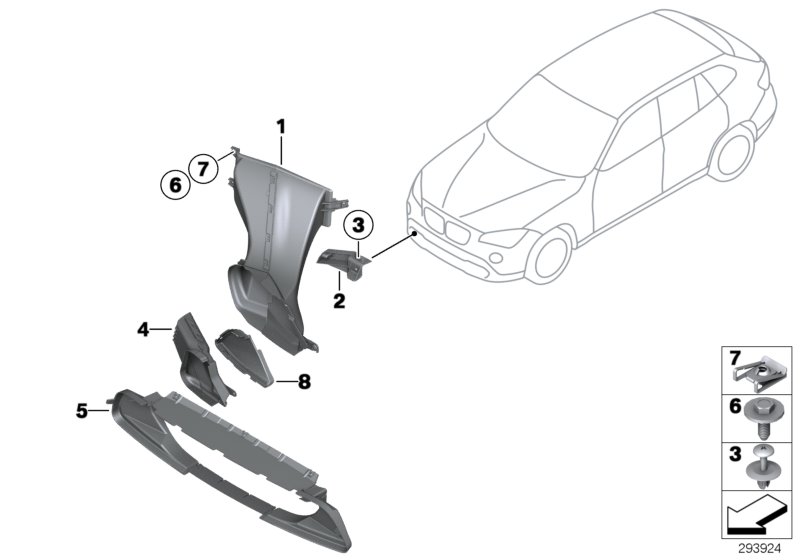 Le diagramme Conduits d"air pour votre BMW