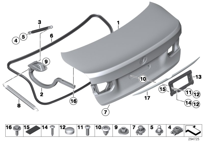 Diagram Trunk lid for your BMW M3  