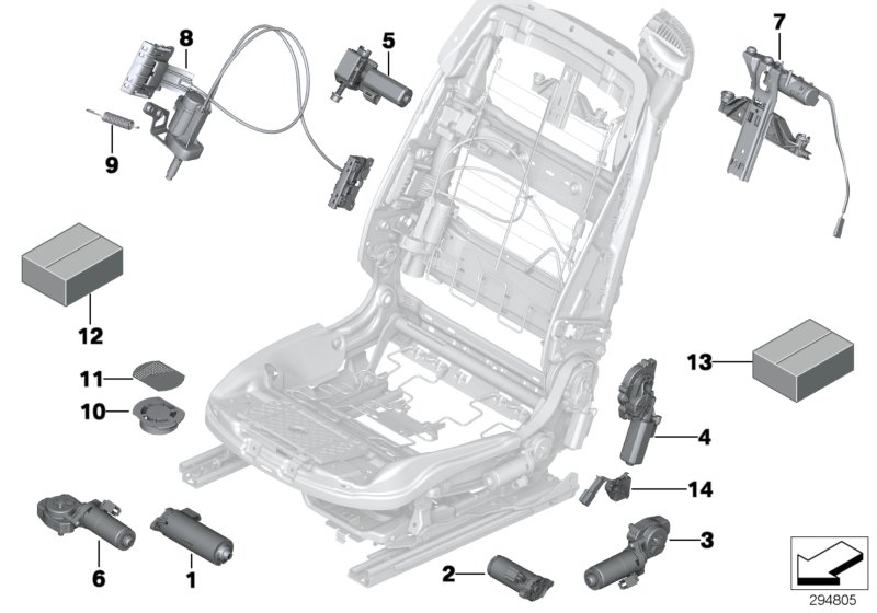 Diagram Seat, front, electrical and motors for your BMW