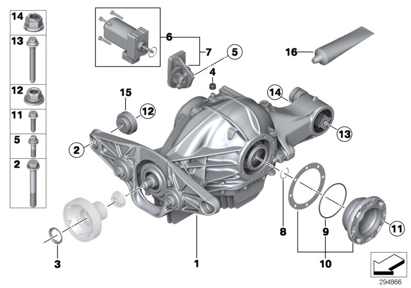 Diagram Rear axle differential M-vehicle for your BMW X2  