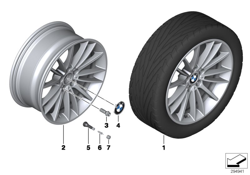 Diagram BMW LA wheel V-Spoke 426 - 19"" for your BMW 750iX  
