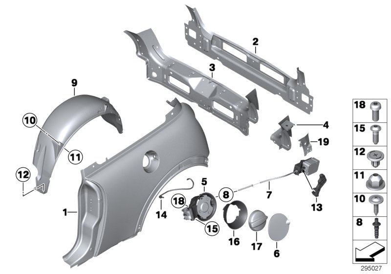 Diagram SIDE PANEL/TAIL TRIM for your MINI