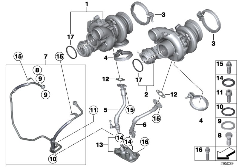 Diagram Exhaust turbocharger with lubrication for your 2013 BMW Hybrid 7L   