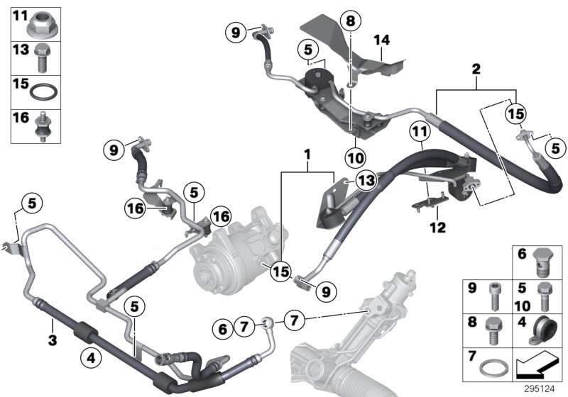 Diagram Hydraulic steering lines/Adaptive Drive for your 2013 BMW 750LiX   