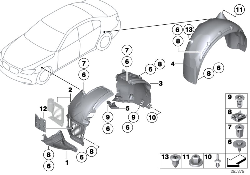 Diagram Wheelarch trim for your 2010 BMW 750LiX   