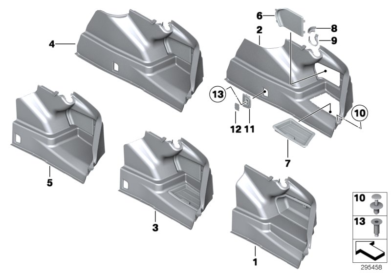 Diagram Right TRUNK TRIM for your 2006 BMW M6   