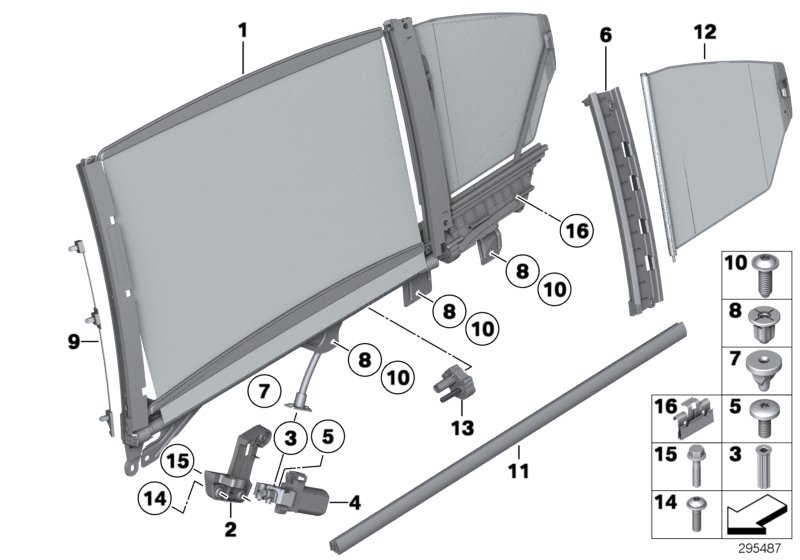 Diagram Sun blind, electr., rear door for your BMW Hybrid 7  