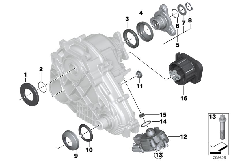 Diagram Transfer case single parts ATC 45L for your BMW X6  