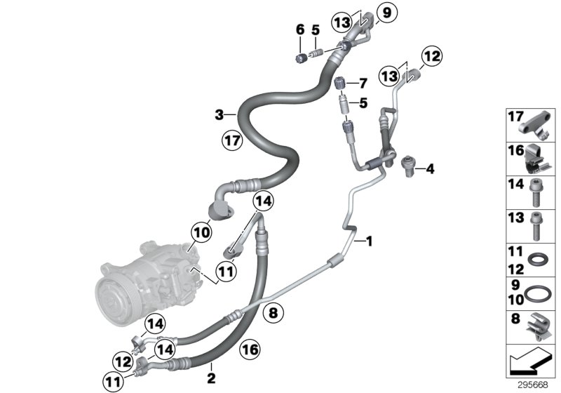 Diagram Coolant lines for your BMW