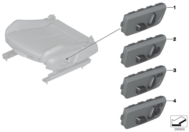 Diagram Switch, power seat, front passenger for your 2021 BMW M240iX  Coupe 