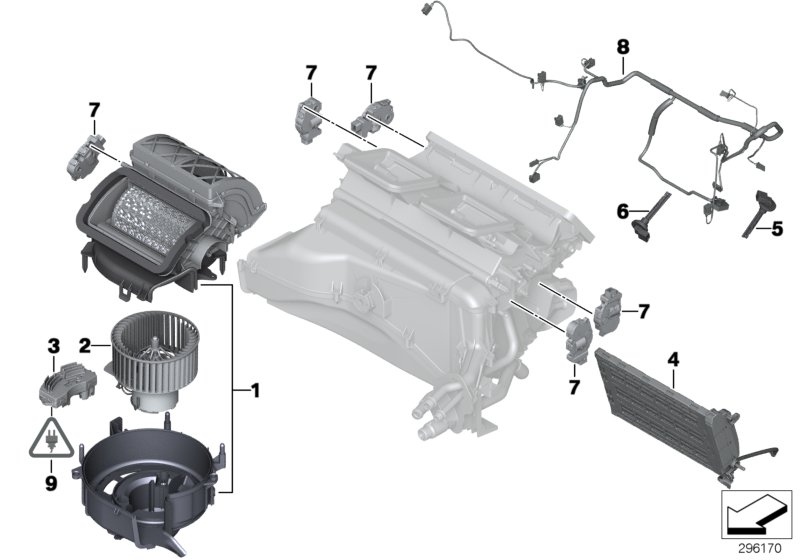 Diagram ELECTRIC PARTS FOR AC UNIT for your 2018 BMW X2 28iX  