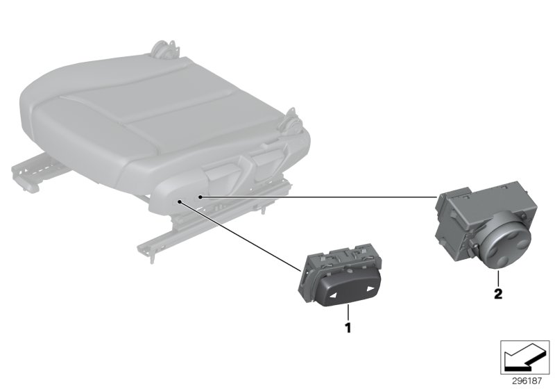 Diagram Switch, seat, backrest lumbar / width for your BMW