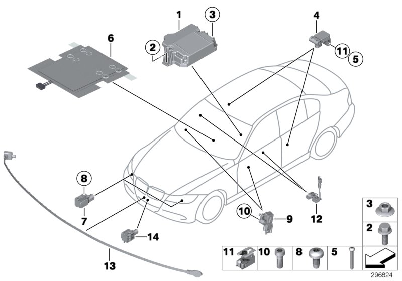 Diagram Electric parts airbag for your BMW M3  