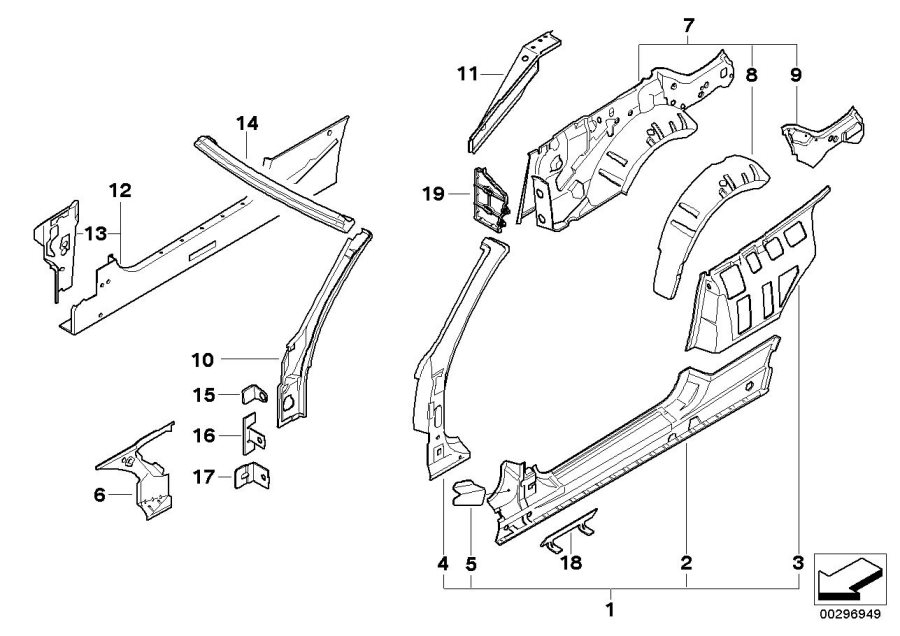 Diagram Body-side frame for your 2016 BMW M6   