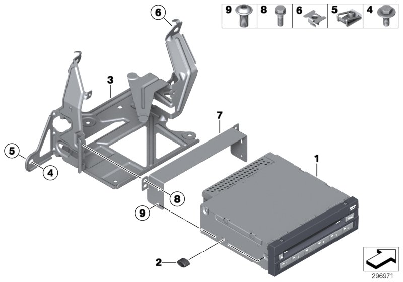 Diagram DVD Changer/Bracket for your BMW