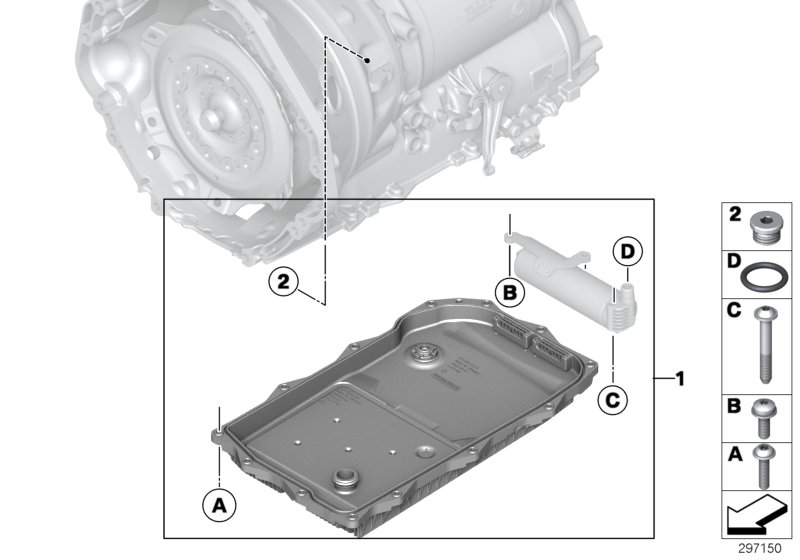 Diagram GA8HP70H O-ring hydraulic fluid tank for your BMW