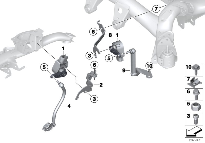 Diagram HEADLIGHT VERTICAL AIM CONTROL SENSOR for your 2012 BMW X5   