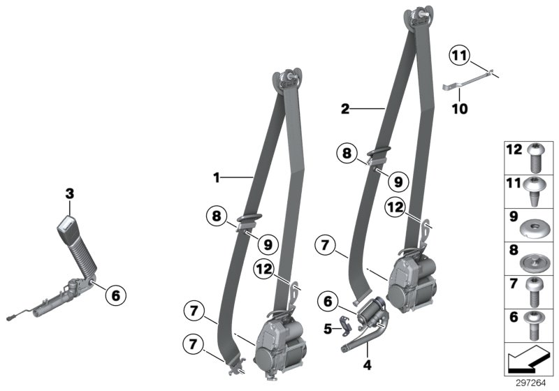 Le diagramme Ceinture de sécurité REMA avant pour votre BMW