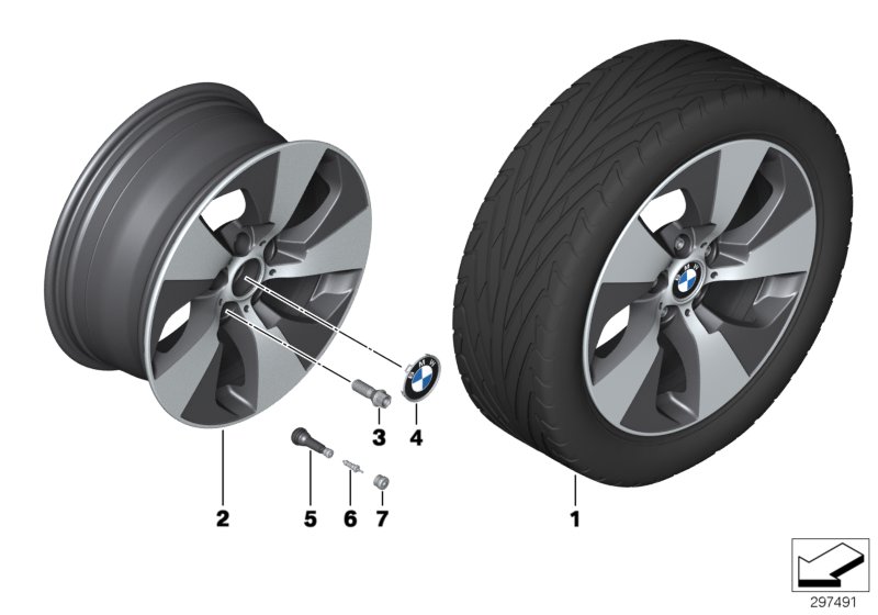 Diagram BMW LA wheel Streamline 419 - 18"" for your 2013 BMW 328i   