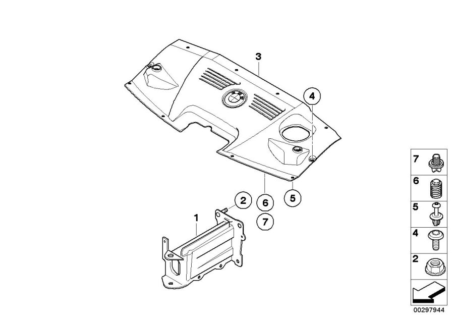 Diagram Mounting parts, engine compartment for your 2006 BMW Z4   
