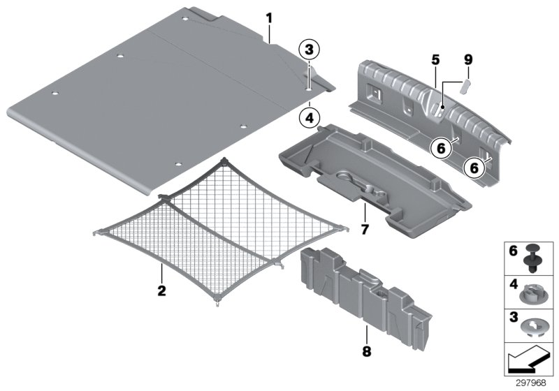 Diagram Trim panel, trunk floor for your 2025 BMW 230iX   