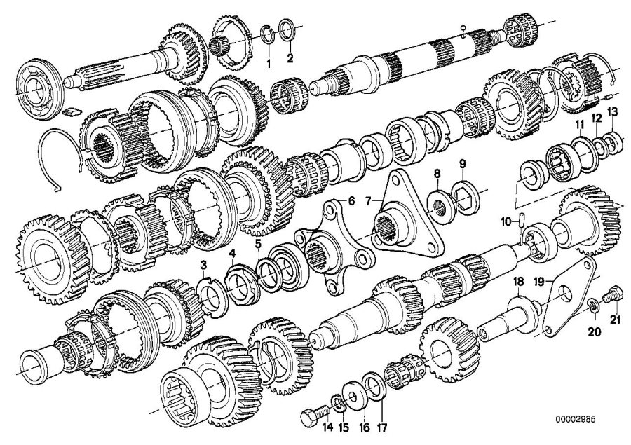 Diagram GETRAG 245/2/4 GEAR WHEEL SET,SING PARTS for your BMW